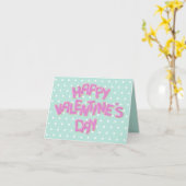 かわいいピンクのバレンタインの切り抜きクッキーグリーティング カード (黄色い花)