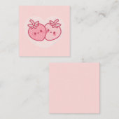 かわいいピンクのバレンタインイチゴ ノートカード (正面/裏面)