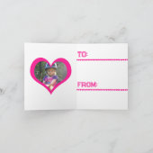かわいいピンクのバレンタインカード 子供向け ノートカード (内部)
