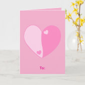 かわいいピンクのバレンタインデー カード (黄色い花)