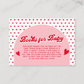 かわいいピンクのバレンタイン赤ちゃんシャワー本ベビー エンクロージャーカード (正面)