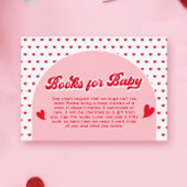 かわいいピンクのバレンタイン赤ちゃんシャワー本ベビー エンクロージャーカード