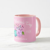 かわいいピンクのバレンタイン マグカップ (正面右)