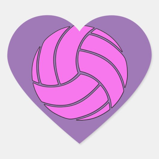 かわいいピンクのバレーボールハートスクラップブック/パーティーデコール ハートシール (正面)
