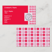 かわいいピンクのバレーボール 名刺 (正面/裏面)