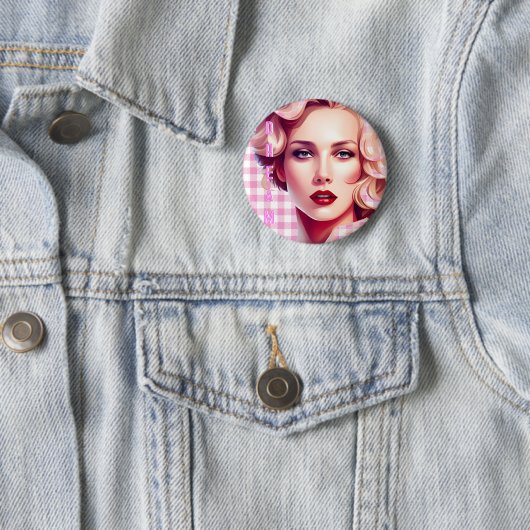 かわいいピンクのバーブスの夢 缶バッジ (インサイチュ)