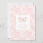 かわいいピンクのパステルボヘミアン弓ベビーガールシャワー 招待状 (裏面)