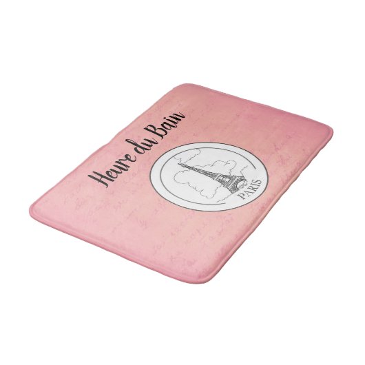 かわいいピンクのパリのフランス人のエッフェル塔のパリの装飾 バスマット (アングル)