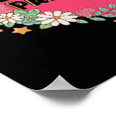 かわいいピンクのパレスチナハートグラフィックデザイン ポスター (角)