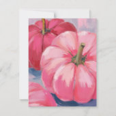 かわいいピンクのパンプキン 水彩 シーズンカード (正面)