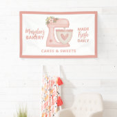 かわいいピンクのパン屋さん パティシエ バナー 横断幕 (インサイチュ)