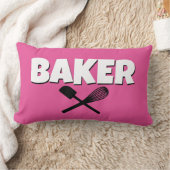 かわいいピンクのパン屋の枕 ランバークッション (ブランケット)