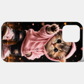かわいいピンクのパーカーを着た子猫のスマホケース Case-Mate iPhoneケース (裏面 (横))
