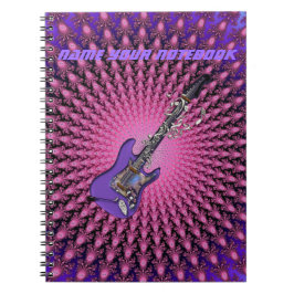 かわいいピンクのパーソナライズなギター音楽ノート ノートブック