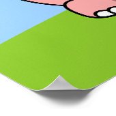 かわいいピンクのヒッポ ポスター (角)