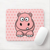 かわいいピンクのヒッポ マウスパッド (マウス)