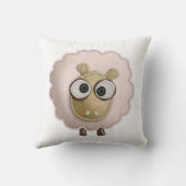 かわいいピンクのヒツジののどによって感じられる印書イメージ クッション (裏面)