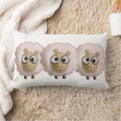 かわいいピンクのヒツジののどによって感じられる印書イメージ ランバークッション (ブランケット)