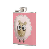 かわいいピンクのヒツジののどのフェルト フラスク (左)