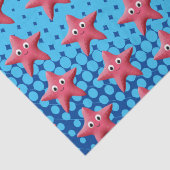 かわいいピンクのヒトデ青海 薄葉紙 (詳細)