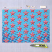 かわいいピンクのヒトデ青海 薄葉紙 (クラフト)