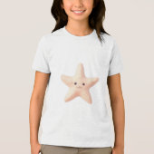 かわいいピンクのヒトデ トライブレンドTシャツ (正面)