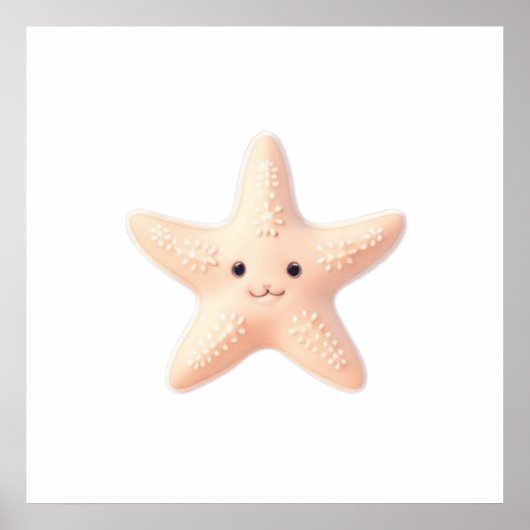 かわいいピンクのヒトデ ポスター (正面)