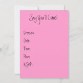 かわいいピンクのヒール 誕生日/その他 招待状 (裏面)