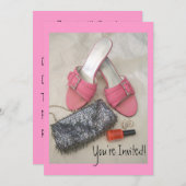 かわいいピンクのヒール 誕生日/その他 招待状 (正面/裏面)