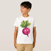 かわいいピンクのビートのキャラクター Tシャツ (正面フル)