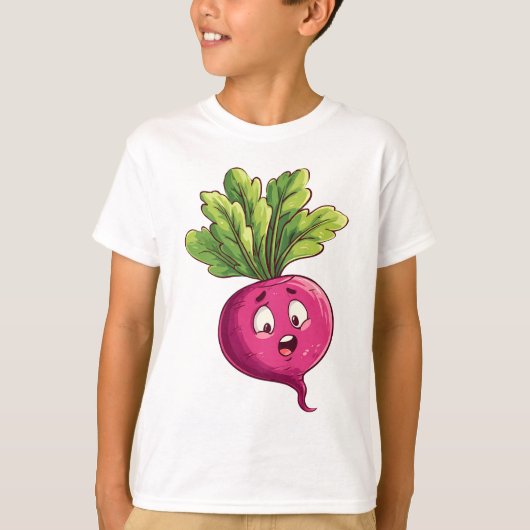 かわいいピンクのビートのキャラクター Tシャツ (正面)
