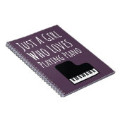 かわいいピンクのピアノプレーヤーのギフト 赤ちゃんの女の子のピアニストへのプレゼント ノートブック (右側)