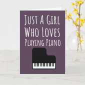 かわいいピンクのピアノ演奏者カード 赤ちゃんの女の子のピアニストのためのカード カード (黄色い花)
