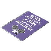 かわいいピンクのピックボールギフトタイポグラフィ手帳 ノートブック (左側)