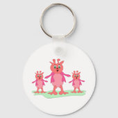 かわいいピンクのファンタジー生き物お洒落エイリアン キーホルダー (裏面)