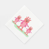 かわいいピンクのファンタジー生き物お洒落エイリアン スタンダードランチョンナプキン (角)