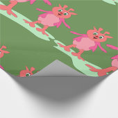 かわいいピンクのファンタジー生き物お洒落エイリアン ラッピングペーパー