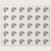 かわいいピンクのフィガロ車のフィガレーションラッピング紙 ラッピングペーパー (フラット)