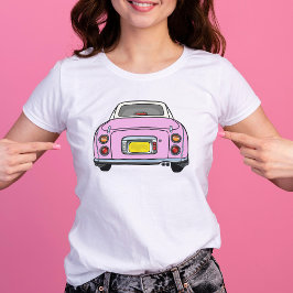 かわいいピンクのフィガロ車のフィギュレーショングラフィック Tシャツ