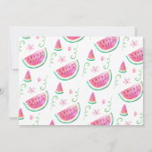 かわいいピンクのフォトメロンの一歳1歳の誕生日 招待状 (裏面)