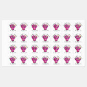 かわいいピンクのフクロウとリボンで手作り ラベル (シート)