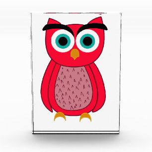 かわいいピンクのフクロウのイラスト フォトブロック