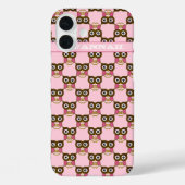 かわいいピンクのフクロウのパターン色を選択 Case-Mate iPhoneケース (裏面)
