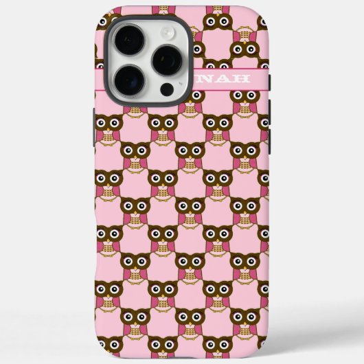 かわいいピンクのフクロウのパターン色を選択 Case-Mate iPhoneケース (裏面)