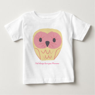 かわいいピンクのフクロウのロンパースギフト　ベビーシャワーのアイデア ベビーTシャツ