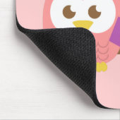 かわいいピンクのフクロウの卒業帽子 オーダーメイド マウスパッド (コーナー)