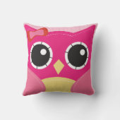 かわいいピンクのフクロウの女の子の枕部屋の装飾 クッション (裏面)