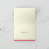 かわいいピンクのフクロウの女の子ベビーシャワーサンキューカード サンキューカード (内部)