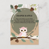 かわいいピンクのフクロウの森の赤ちゃんシャワー エンクロージャーカード (正面)