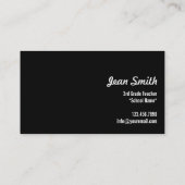 かわいいピンクのフクロウの白は先生に斑点を付けます 名刺 (裏面)